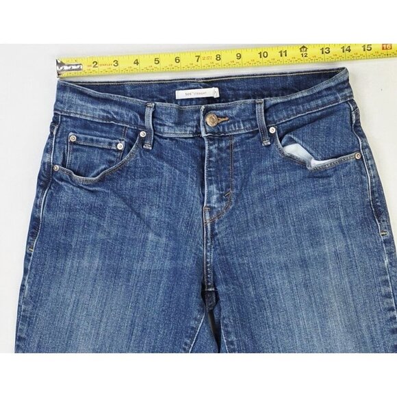 Levi's 27X29 Size 4S Womens 505 Straight Blue Denim 5 Pocket Logo Tag Jeans - Picture 9 of 14